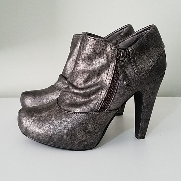 Silver gunmetal slouchy booties heels - Picture 3 of 8